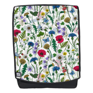 Sac À Dos Fleurs sauvages sur blanc cassé