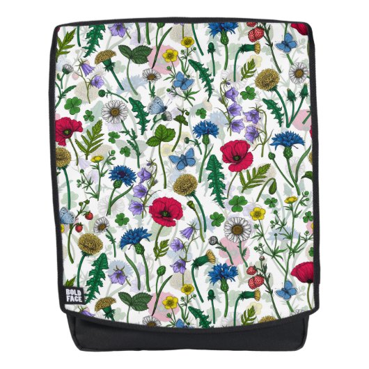 Sac À Dos Fleurs sauvages sur blanc cassé (Devant)