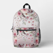Sac à dos floral rose moderne coupé (Recto)