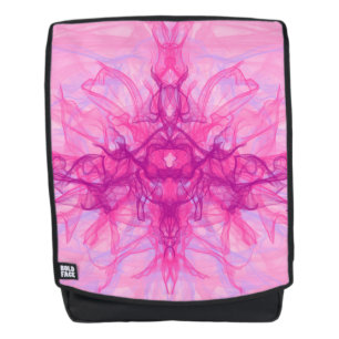 Sac À Dos FUMÉE ROSE - Art fractal moderne et abstrait -