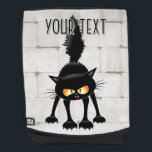 Sac À Dos Funny Fierce Black Cat Cartoon<br><div class="desc">Funny Fierce Black Cat Cartoon Character looking menacing. Original Vector Art Design © BluedarkArt TheChameleonArt.</div>