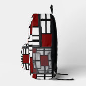 Sac à dos géométrique moderne rouge profond, noir  (Droite)
