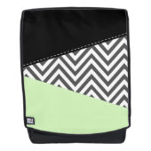 Sac À Dos Gray Zigzag, Gray Chevron, Zigzag Pattern, Mint (Devant)
