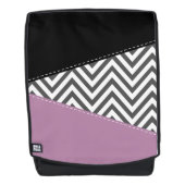 Sac À Dos Gris Zigzag, Gris Chevron, Motif Zigzag, Violet (Devant)