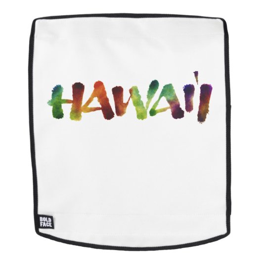 Sac À Dos Hawai'i - Lettres calligraphie - Aloha Hawaii (Devant amovible)