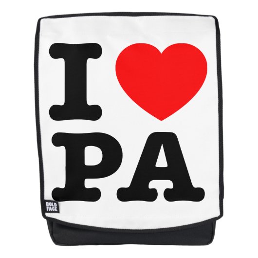Sac À Dos I LOVE PA Pennsylvanie (Devant)
