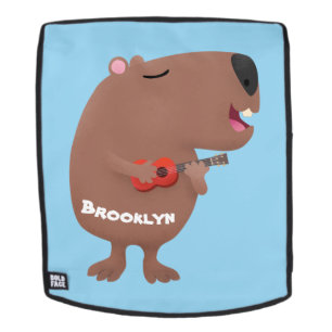 Sac À Dos Illustration de dessin animé de capybara ukulele
