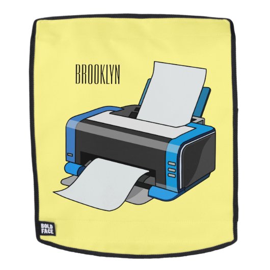 Sac À Dos Illustration de dessin d'imprimante (Devant amovible)