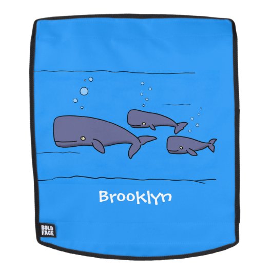 Sac À Dos Illustration de mignonne migratrice de baleines à (Devant amovible)
