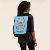 Sac À Dos Illustration de saut en hippo mignon (Porté)