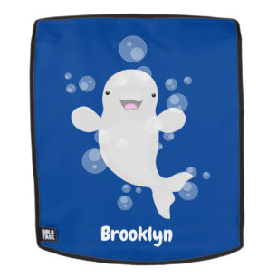 Sac À Dos Illustration de style cartoon de baleine blanche f