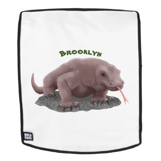 Sac À Dos Illustration du dragon de Komodo (Devant amovible)