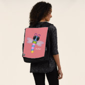 Sac À Dos Illustration d'une libellule bleu et rose (Porté)