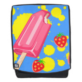 Sac À Dos Illustration Fun Pink Popsicle and Strawberries (Devant)