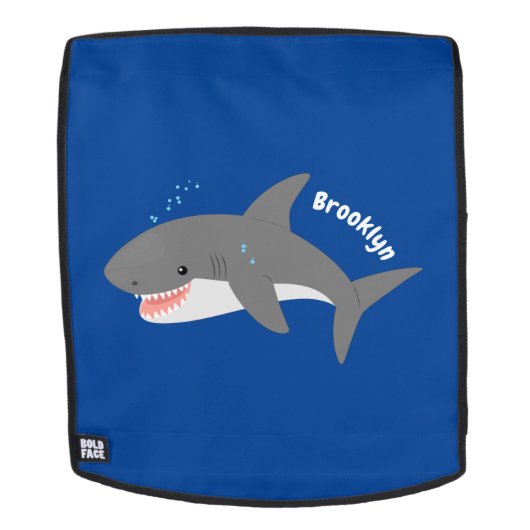 Sac À Dos Illustration joyeuse du grand requin blanc (Devant amovible)