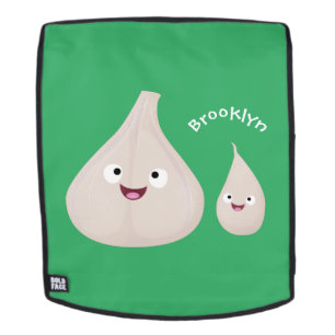 Sac À Dos Illustration végétale de caricature à l'ail mignon