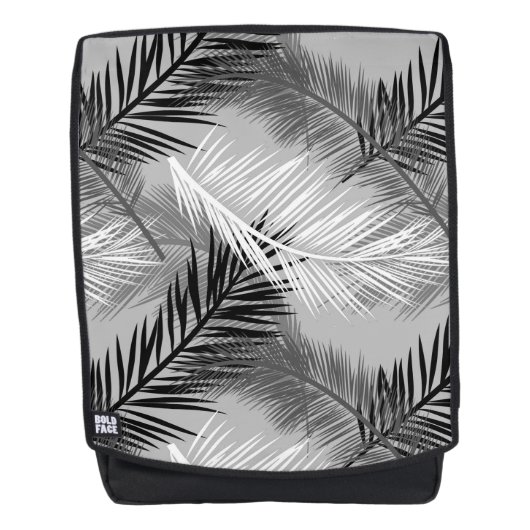 Sac À Dos Impression feuille de palmier, gris, noir et blanc (Devant)