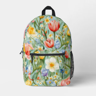 Sac À Dos Imprimé С champ floral coloré de printemps. Peinture