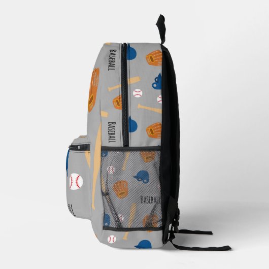 SAC À DOS IMPRIMÉ 野球柄(グレー) (Droite)