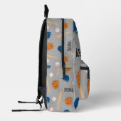 SAC À DOS IMPRIMÉ 野球柄（グレー） (Gauche)