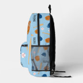 SAC À DOS IMPRIMÉ 野球柄(ブルー) (Droite)