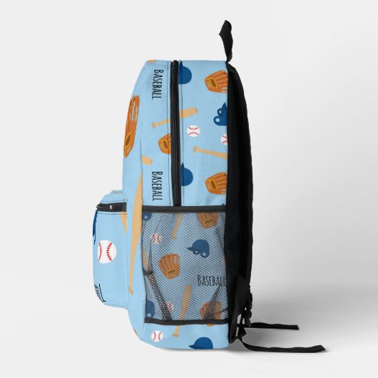 SAC À DOS IMPRIMÉ 野球柄(ブルー) (Droite)