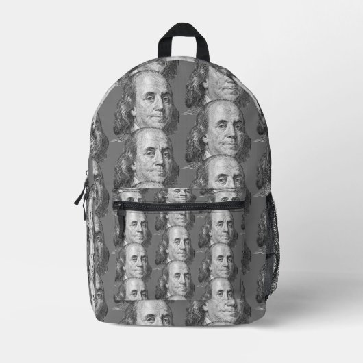 Sac À Dos Imprimé 100 dollars, Benjamin Franklin (Recto)