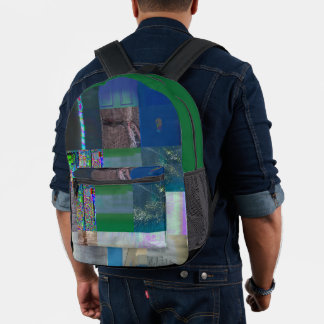 Sac À Dos Imprimé 1C9984DA Glitch Art Distorsion Numérique Vaporwave