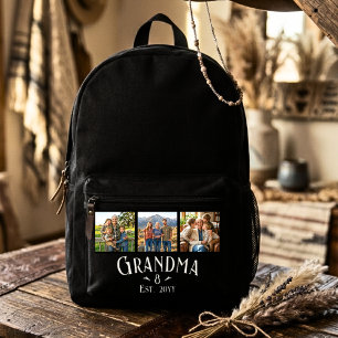Sac À Dos Imprimé 3 Photo Grand-mère Année Nom Personnalisé Nombre P