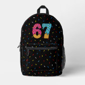 Sac À Dos Imprimé 67 Drôle Mème Crème de glace Six sept Gen Alpha (Recto)