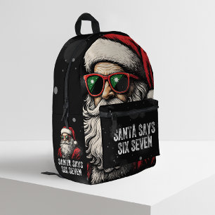 Sac À Dos Imprimé 67 Meme Drôle de Père Noël dit Six Sept Noël