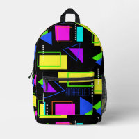80S NEON FLUORESCENTE COULEUR MODE GÉOMÉTRIQUE TEN