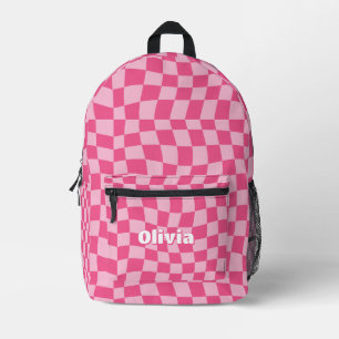 Sac À Dos Imprimé À damiers rose preppy tendance