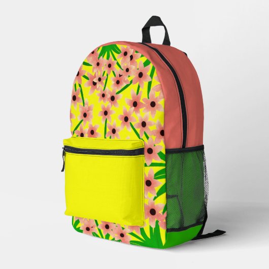 Sac à dos imprimé à motifs floraux (Coin arrière droit)