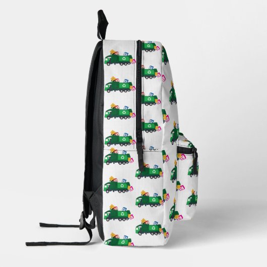 Sac À Dos Imprimé ABC Recyclage Garbage Truck Boys (Gauche)