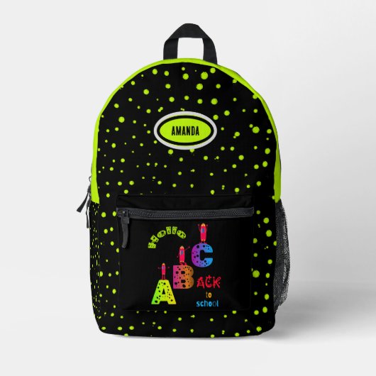 Sac À Dos Imprimé ABC Retour à l'école (Recto)