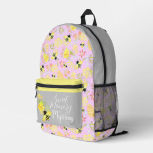 Sac À Dos Imprimé Abeille de miel rose