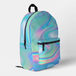 Sac À Dos Imprimé Abstrait arc-en-ciel holographique