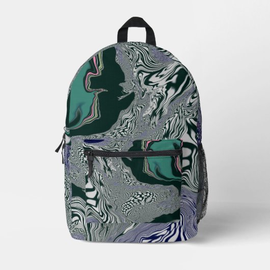 Sac À Dos Imprimé —Abstrait arceau en marbre vert (Recto)