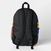 Sac À Dos Imprimé abstrait coloré ondulé (Verso)