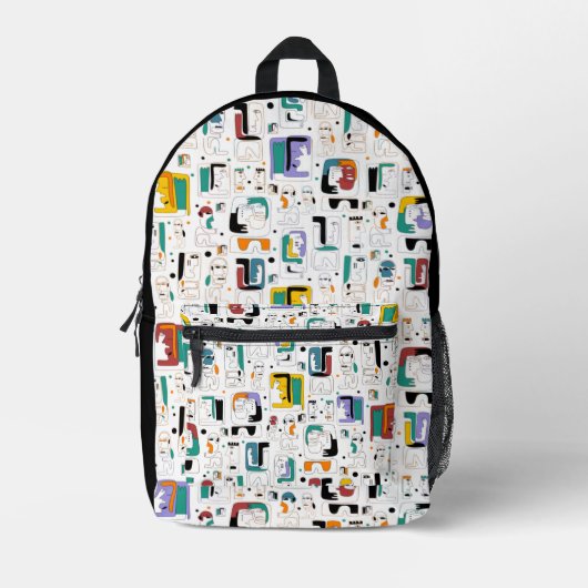 Sac À Dos Imprimé Abstrait maya anciens visages motif 2 (Recto)