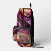 Sac À Dos Imprimé Abstrait moderne de torréfaction rose, or et viole (Droite)