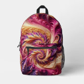 Sac À Dos Imprimé Abstrait moderne de torréfaction rose, or et viole (Recto)