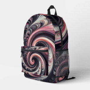 Sac À Dos Imprimé Abstrait moderne de tournage rose, noir et blanc