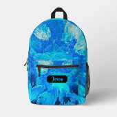 Sac À Dos Imprimé Abstrait, moderne, mosaïque turquoise, coutume (Recto)