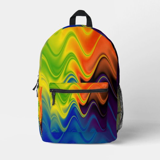 Sac À Dos Imprimé Abstrait multicolore ondulé (Recto)