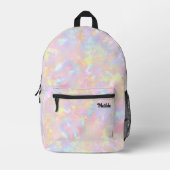Sac À Dos Imprimé abstrait opal rose violet jaune (Recto)