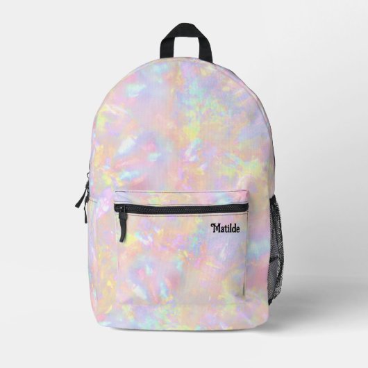 Sac À Dos Imprimé abstrait opal rose violet jaune (Recto)