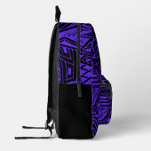 Sac À Dos Imprimé Abstrait Tribal Noir Et Violet (Gauche)