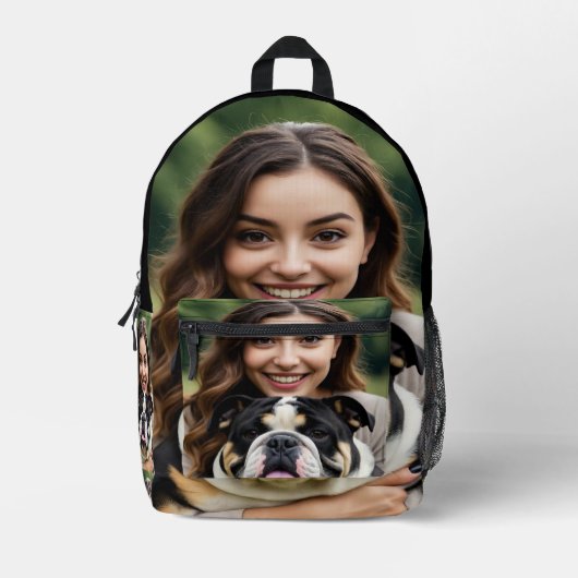 Sac À Dos Imprimé Add Bulldog Photo Personalize Customize (Recto)